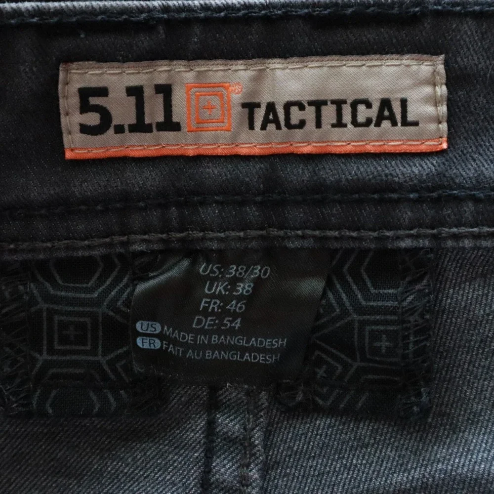 5.11 Tactical Jeans Mens 38x30 Tapered Leg 5-Pocket Pants Stretch Flex Dark Gray